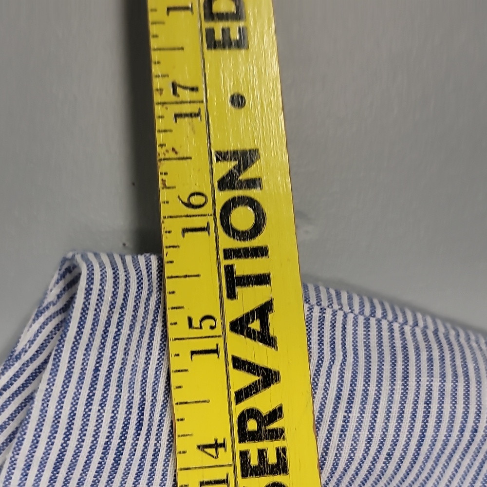 J. Crew Linen Blue and White Striped Wide Leg Pant Suit - Picture 7 of 8